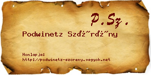 Podwinetz Szörény névjegykártya